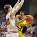 Michigan junior Jordan Morgan looks to move the ball around Indiana sophomore Cody Zeller during the first half at Assembly Hall on Saturday, Feb. 2 in Bloomington, Ind. Melanie Maxwell I AnnArbor.com